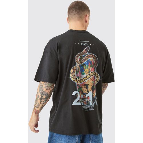 Camiseta Oversize Con Estampado Renacentista De Serpiente - boohoo - Modalova