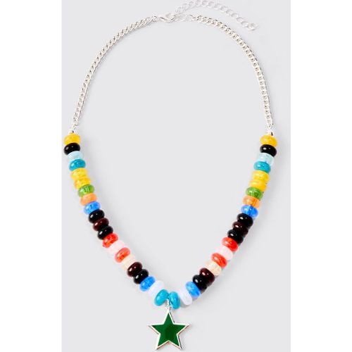 Collana a catena color argento con perline e stelle - boohoo - Modalova