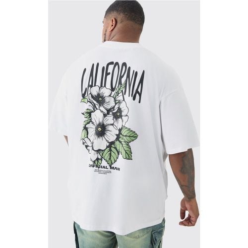 Camiseta Plus Oversize Blanca Con Estampado De Flores California - boohoo - Modalova