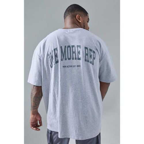 Camiseta Plus Man Active Oversize Con Estampado One More Rep - boohoo - Modalova