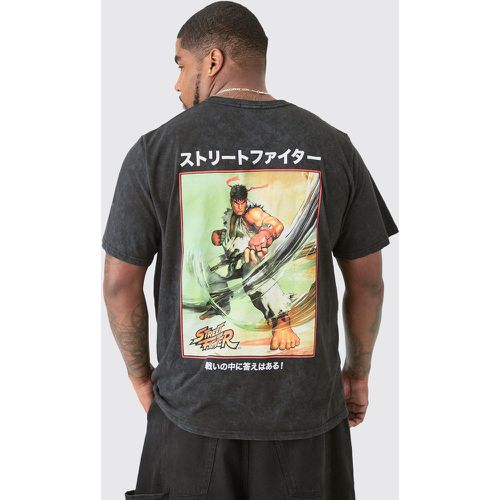 Camiseta Plus Negra Con Estampado De Anime De Street Fighter - boohoo - Modalova