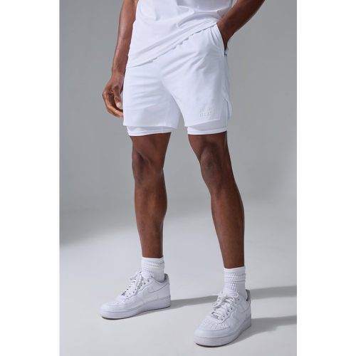 Pantaloncini Man Sport 2 in 1 da 12 cm con spacco laterale - boohoo - Modalova