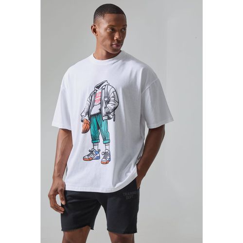T-shirt oversize Man Active Athletic con grafica da basket - boohoo - Modalova