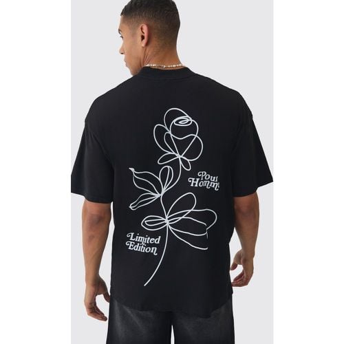Camiseta Oversize Official Con Estampado De Flores - boohoo - Modalova