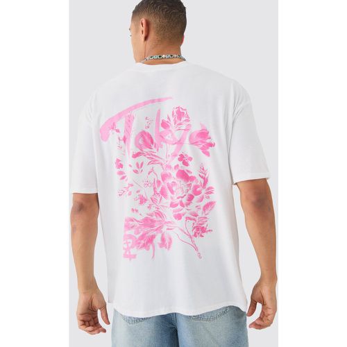 Oversized Tokyo Extended Neck Floral Print T-shirt - boohoo - Modalova