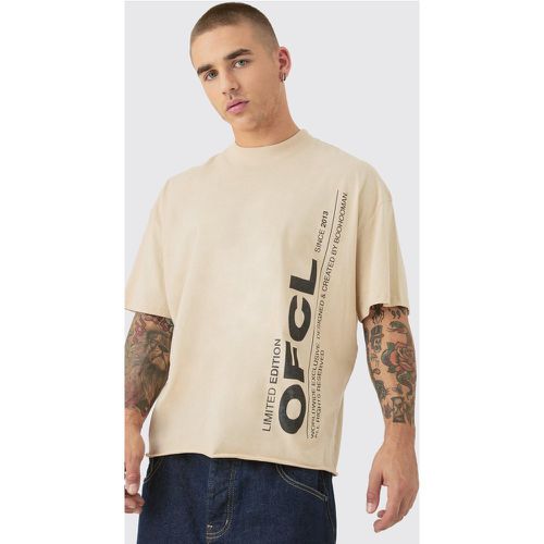 Oversized Boxy Heavyweight Ofcl Text Graphic T-Shirt - boohoo - Modalova