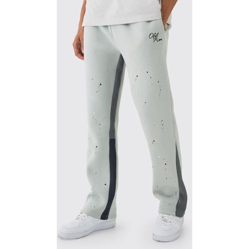 Pantalón Deportivo Regular Con Estampado De Salpicaduras De Pintura Y Refuerzo - boohoo - Modalova