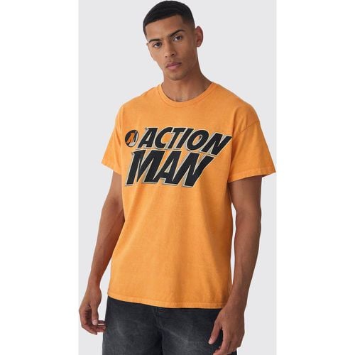 Camiseta Oversize Con Lavado A La Piedra Y Estampado De Action Man - boohoo - Modalova