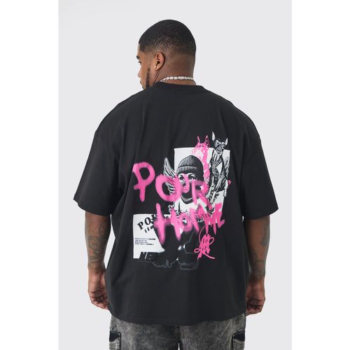 T-shirt Plus Size oversize pesante stile Graffiti - boohoo - Modalova