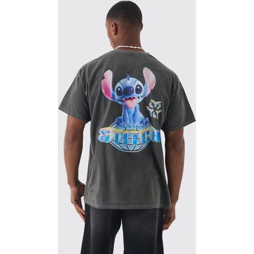 Camiseta Oversize De Disney Con Lavado A La Piedra Y Estampado De Lilo And Stitch - boohoo - Modalova