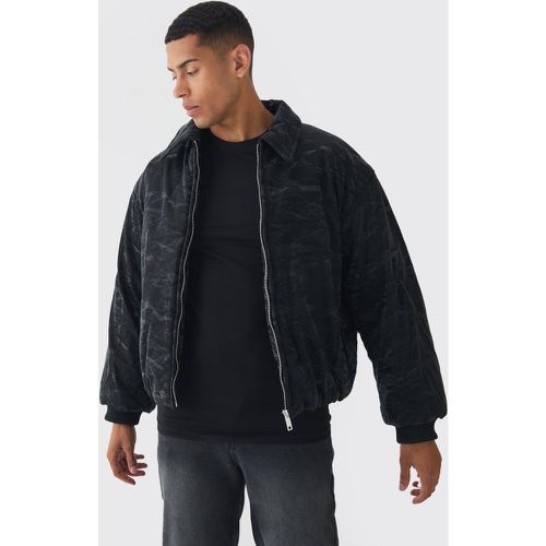 Chaqueta Bomber De Raso Líquido Y Cuero Sintético Acolchada Con Cuello - boohoo - Modalova