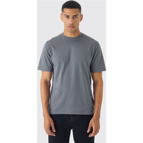 T-shirt Basic a girocollo, Grigio - boohoo - Modalova