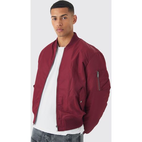 Giacca Bomber oversize imbottita in nylon bordeaux - boohoo - Modalova