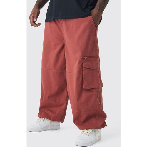 Pantalón Deportivo Plus Oversize Cargo Plano Con Cordón Elástico - boohoo - Modalova