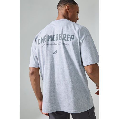 Camiseta Man Active Oversize Con Estampado One More Rep - boohoo - Modalova