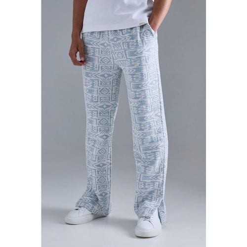 Pantaloni tuta rilassati in jacquard con spacco sul fondo - boohoo - Modalova