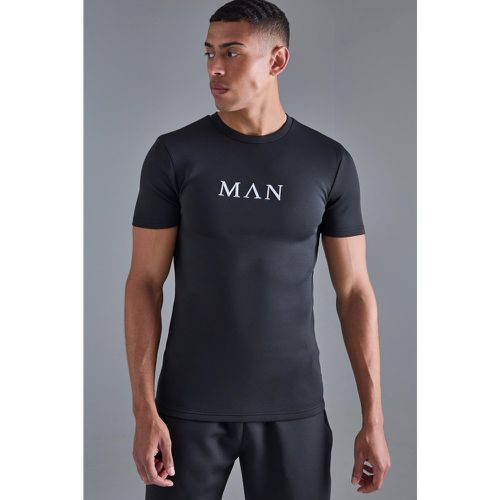 Man Muscle Fit Scuba T-Shirt, Negro - boohoo - Modalova