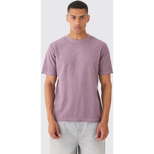T-shirt slavata con trama, Purple - boohoo - Modalova