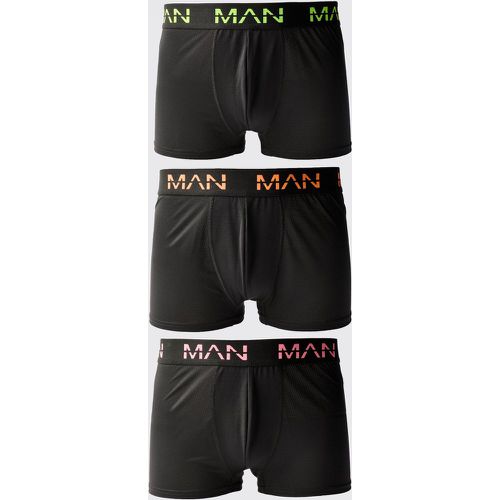 Man Active Performance 3 Pack Boxer Neon Logo - boohoo - Modalova