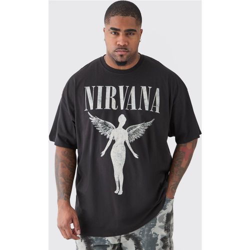 Camiseta Plus Con Estampado De Nirvana Tour Dates En La Espalda - boohoo - Modalova