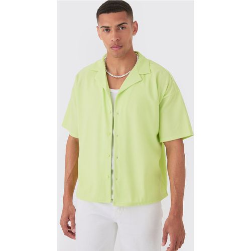 Camicia squadrata a coste a maniche corte - boohoo - Modalova