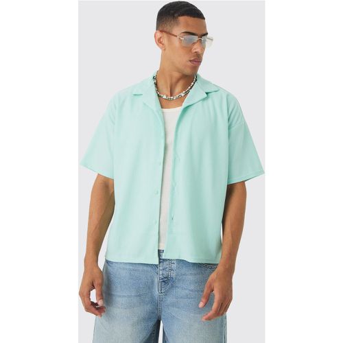 Camisa Recta De Canalé Y Manga Corta - boohoo - Modalova