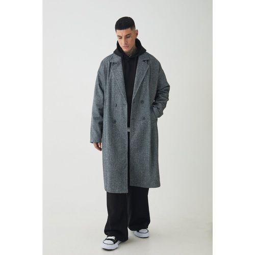 Abrigo Tall Oversize De Espiguilla Con Caída En Los Hombros En - boohoo - Modalova