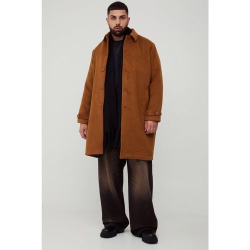 Soprabito Plus Size a monopetto con colletto color cuoio - boohoo - Modalova