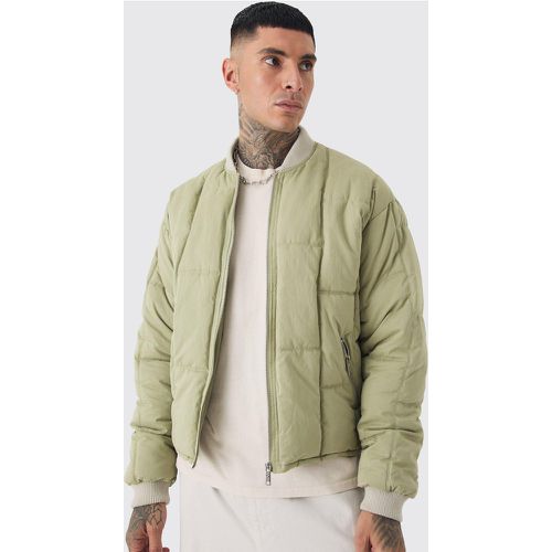 Giacca Bomber squadrata Tall trapuntata color salvia - boohoo - Modalova