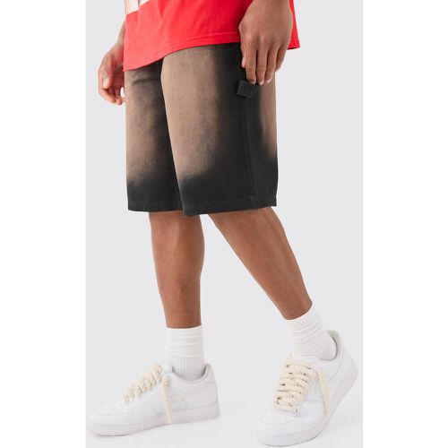 Pantalón Corto Estilo Carpintero Holgado Con Lavado A La Piedra Y Cintura Fija - boohoo - Modalova