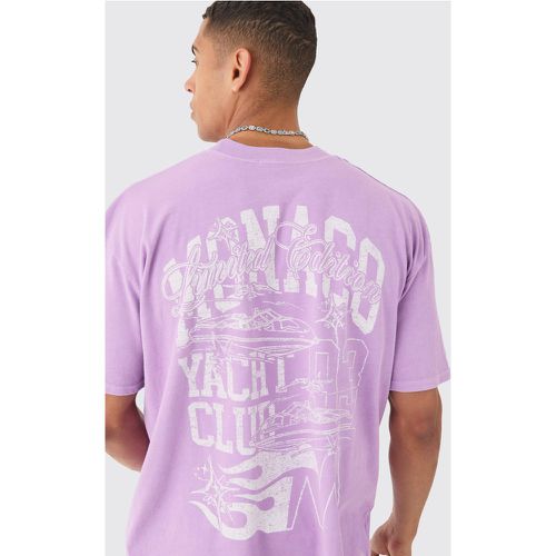 Camiseta Oversize Con Estampado Gráfico De Monaco - boohoo - Modalova