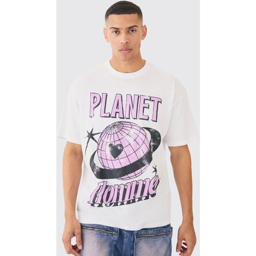 T-shirt oversize Planet Homme - boohoo - Modalova