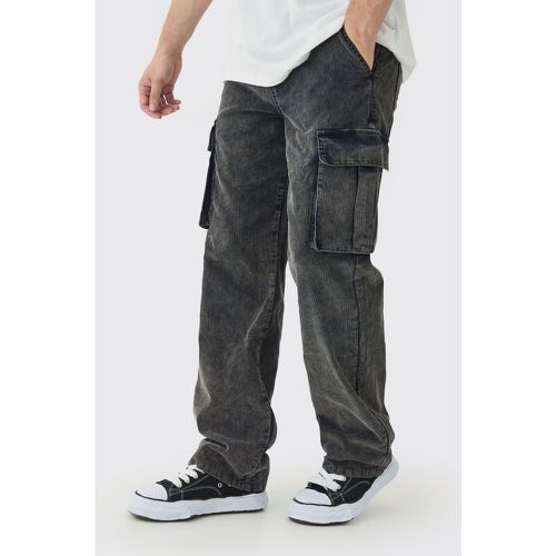 Pantalón Tall Cargo Holgado De Pana Con Lavado De Ácido - boohoo - Modalova