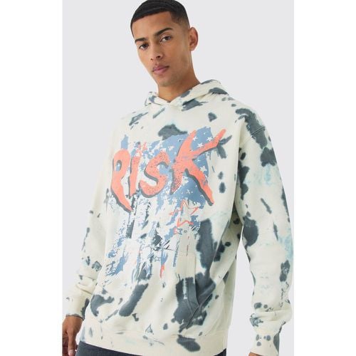 Sudadera Recta Con Estampado De Risk Y Capucha - boohoo - Modalova