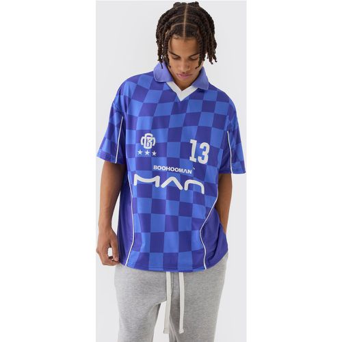 Maglia da calcio oversize Man a scacchiera - boohoo - Modalova