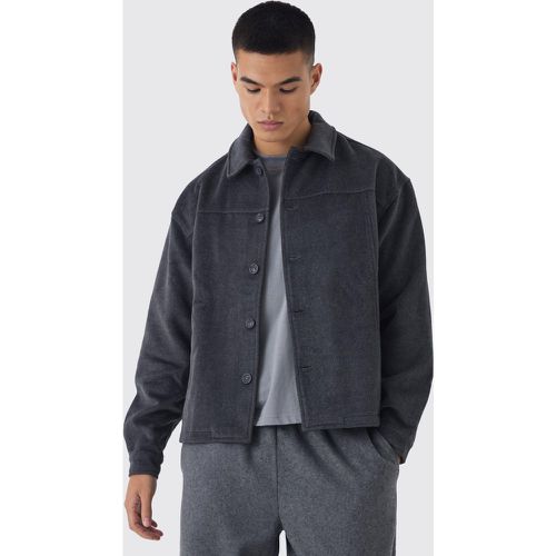 Sobrecamisa Gruesa Cardada, Gris - boohoo - Modalova