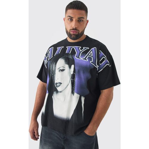 Camiseta Plus Oversize Con Estampado De Aaliyah Sobre Costuras - boohoo - Modalova