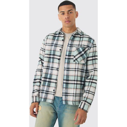 Camisa Regular De Cuadros, Verde - boohoo - Modalova