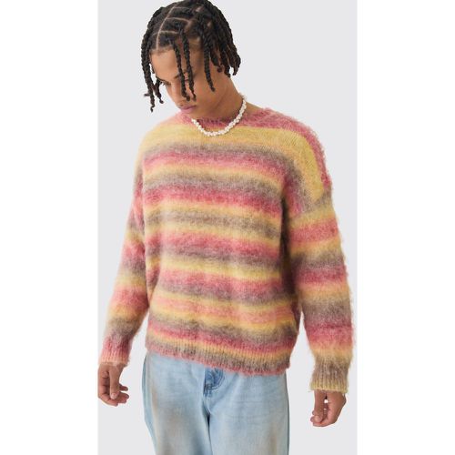 Oversized Boxy Brushed Stripe Knitted Jumper - boohoo - Modalova