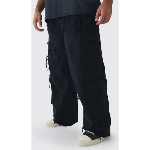 Pantalón Plus Cargo Holgado Desgastado - boohoo - Modalova