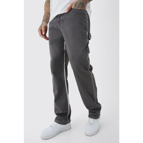 Pantaloni dritti Tall stile Carpenter con inserti in rilievo e inserti in rilievo - boohoo - Modalova