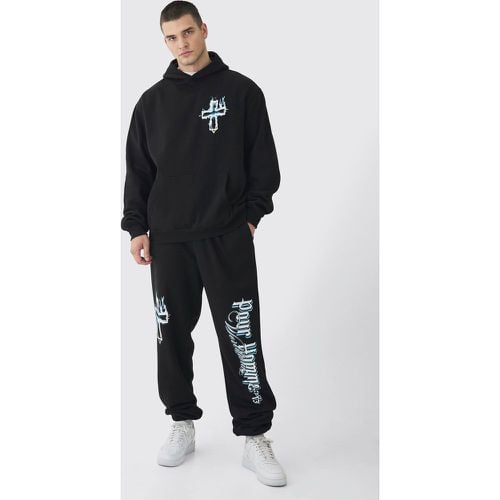 Chándal Tall Con Letras Góticas Y Letras Pour Homme - boohoo - Modalova