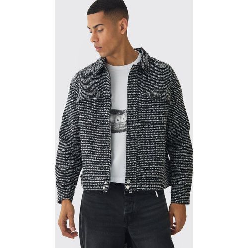 Sobrecamisa Regular De Tejido Bouclé Con Rayas En Relieve - boohoo - Modalova