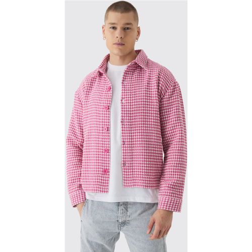 Sobrecamisa Regular De Buclé Con Estampado De Cuadros - boohoo - Modalova