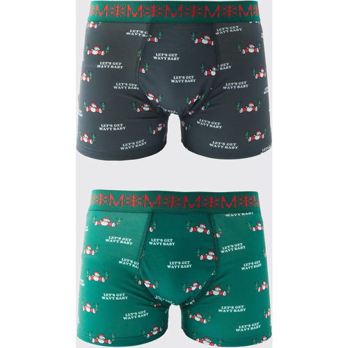 Boxer natalizi Man Lets Get Wavy - set di 2 paia - boohoo - Modalova