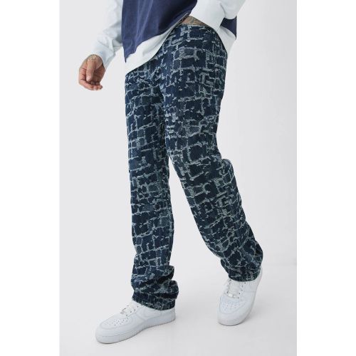 Vaqueros Tall Holgados Rotos Con Estampado De Tapiz - boohoo - Modalova