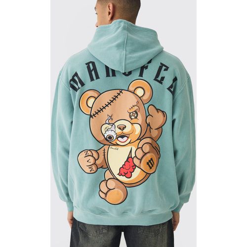 Oversized MAN OFCL Teddy Large Scale Print Hoodie - boohoo - Modalova