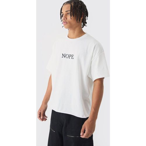 T-shirt squadrata oversize con stampa Nope - boohoo - Modalova