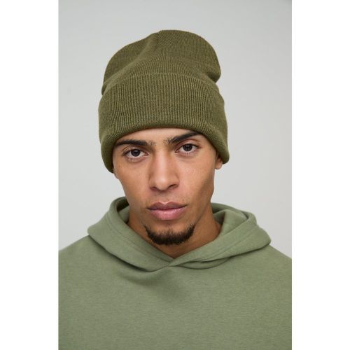 Berretto Beanie classico in maglia piatta - boohoo - Modalova