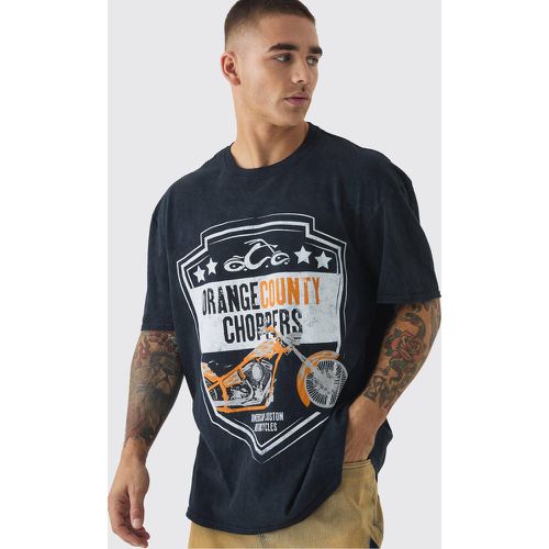 Camiseta Oversize Con Lavado A La Piedra Y Estampado De Orange County Chopper - boohoo - Modalova